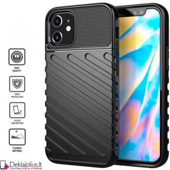 Thunder guminis dėklas - juodas (telefonui Apple Iphone 12 Mini)